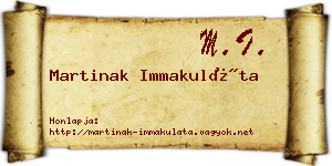 Martinak Immakuláta névjegykártya